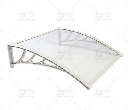 浅灰色塑料支架透明实心板门窗遮阳篷 浅灰色塑料支架透明实心板门窗遮阳篷