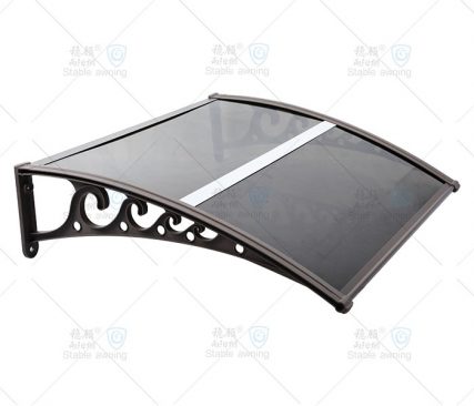 棕色花卷塑料支架棕色实心板中收边门窗遮阳篷 棕色花卷塑料支架棕色实心板中收边门窗遮阳篷