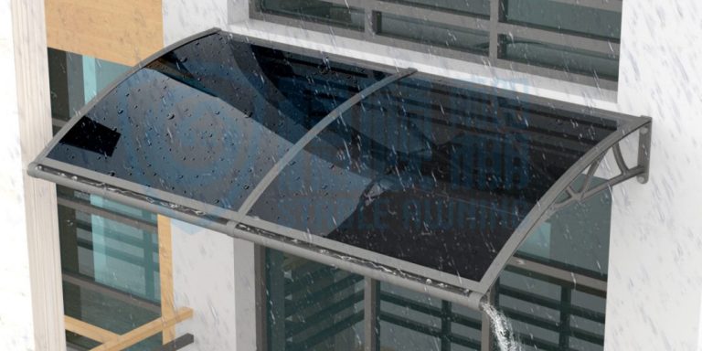 升级款铝合金大水槽耐力板门窗遮阳篷